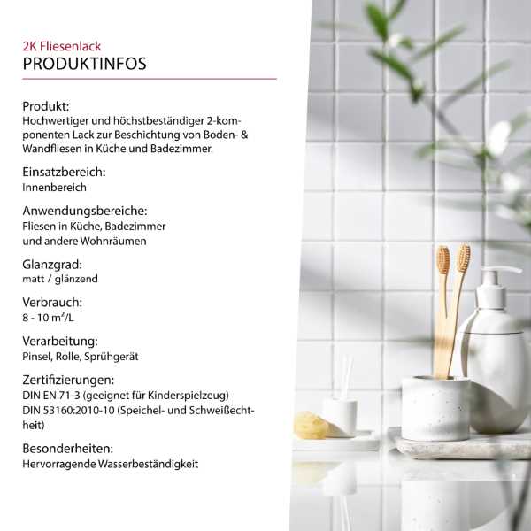 2K Fliesenlack Sandstein 750ml Matt