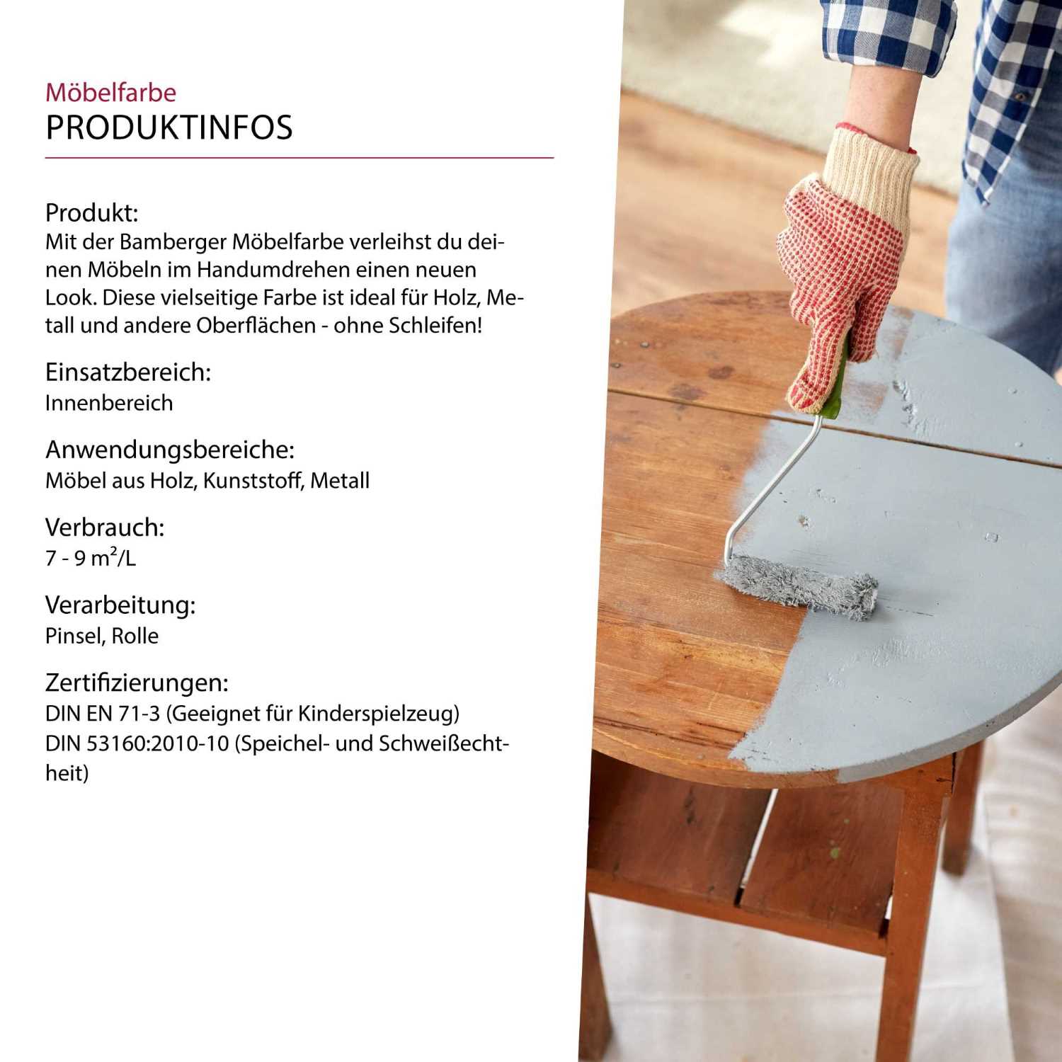 BamFa Möbelfarbe ohne schleifen 750ml Wüstensand - Bamberger Farbwerke