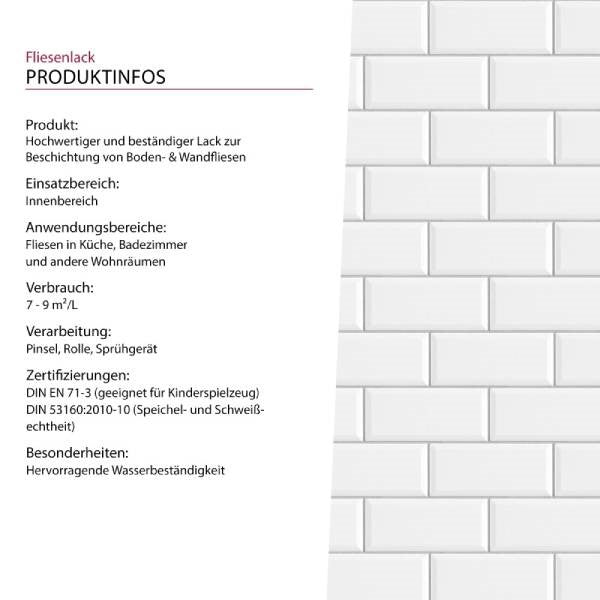 Fliesenlack Weiss + Fliesengrundierung Set