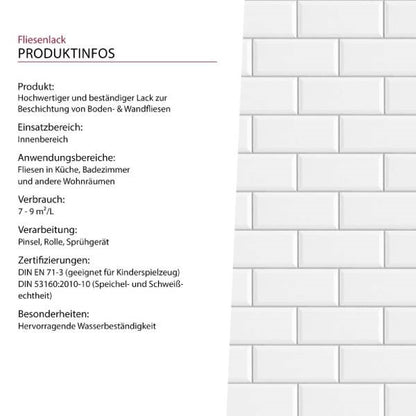 Fliesenlack Weiss + Fliesengrundierung Set